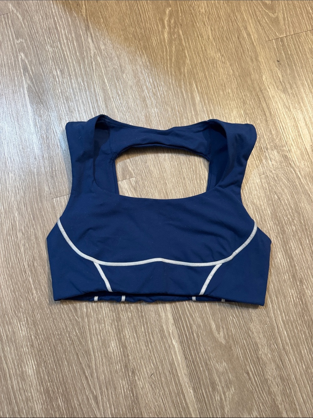 FP Movement by Free People Navy Sports Bra with White Piping